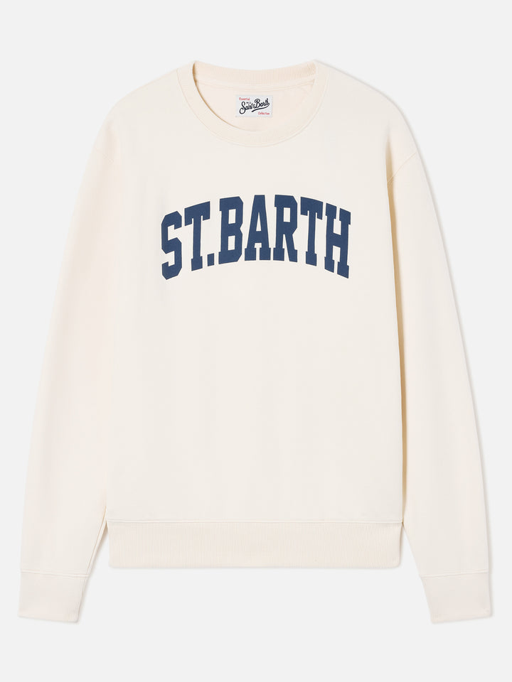 Sweat-shirt ras-du-cou Soho en coton blanc avec imprimé St. Barth 