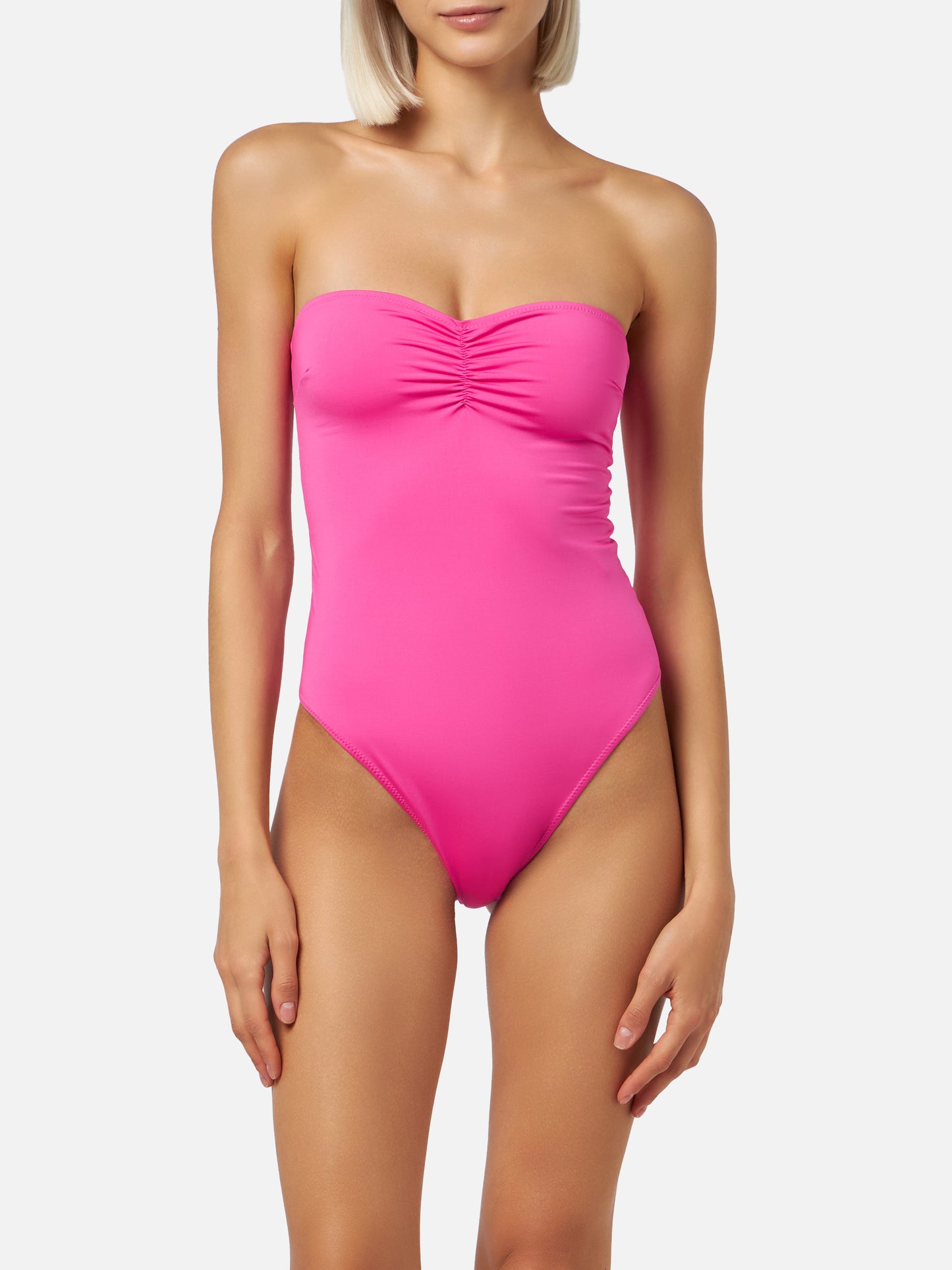 Trägerloser Badeanzug Soleil in Fuchsia