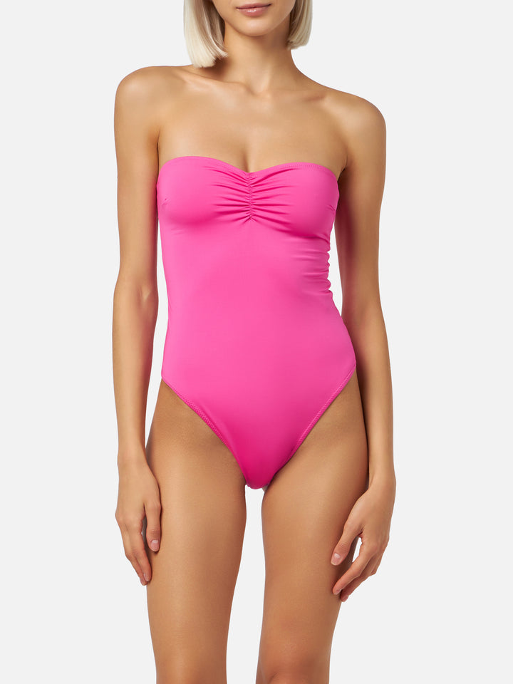 Trägerloser Badeanzug Soleil in Fuchsia