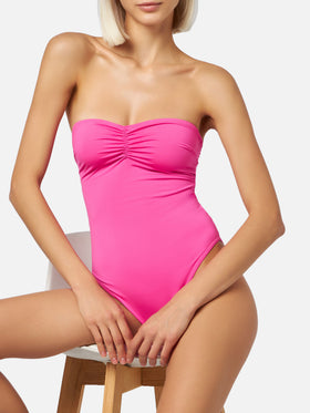 Trägerloser Badeanzug Soleil in Fuchsia