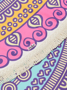 Solyn round beach towel with mandala print