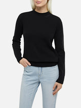 Woman black cashmere blend crewneck sweater Sorbonne