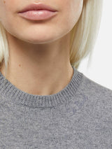 Woman mélange grey cashmere blend sweater Sorbonne