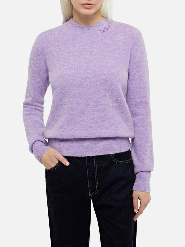 Woman stretch alpaca lilac sweater Sorbonne