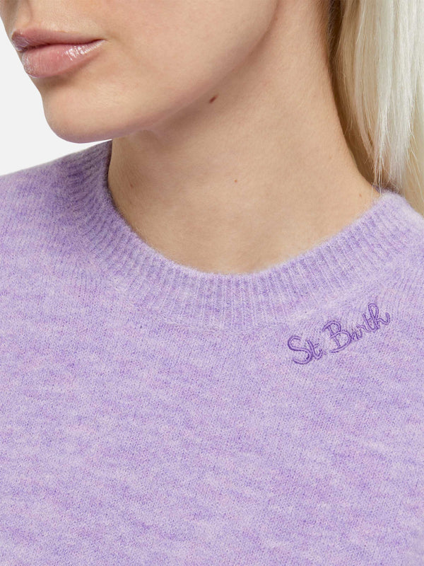 Woman stretch alpaca lilac sweater Sorbonne