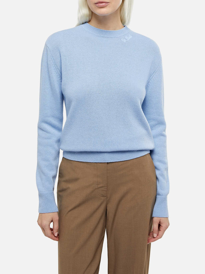 Hellblauer Damenpullover aus Kaschmirmischung Sorbonne