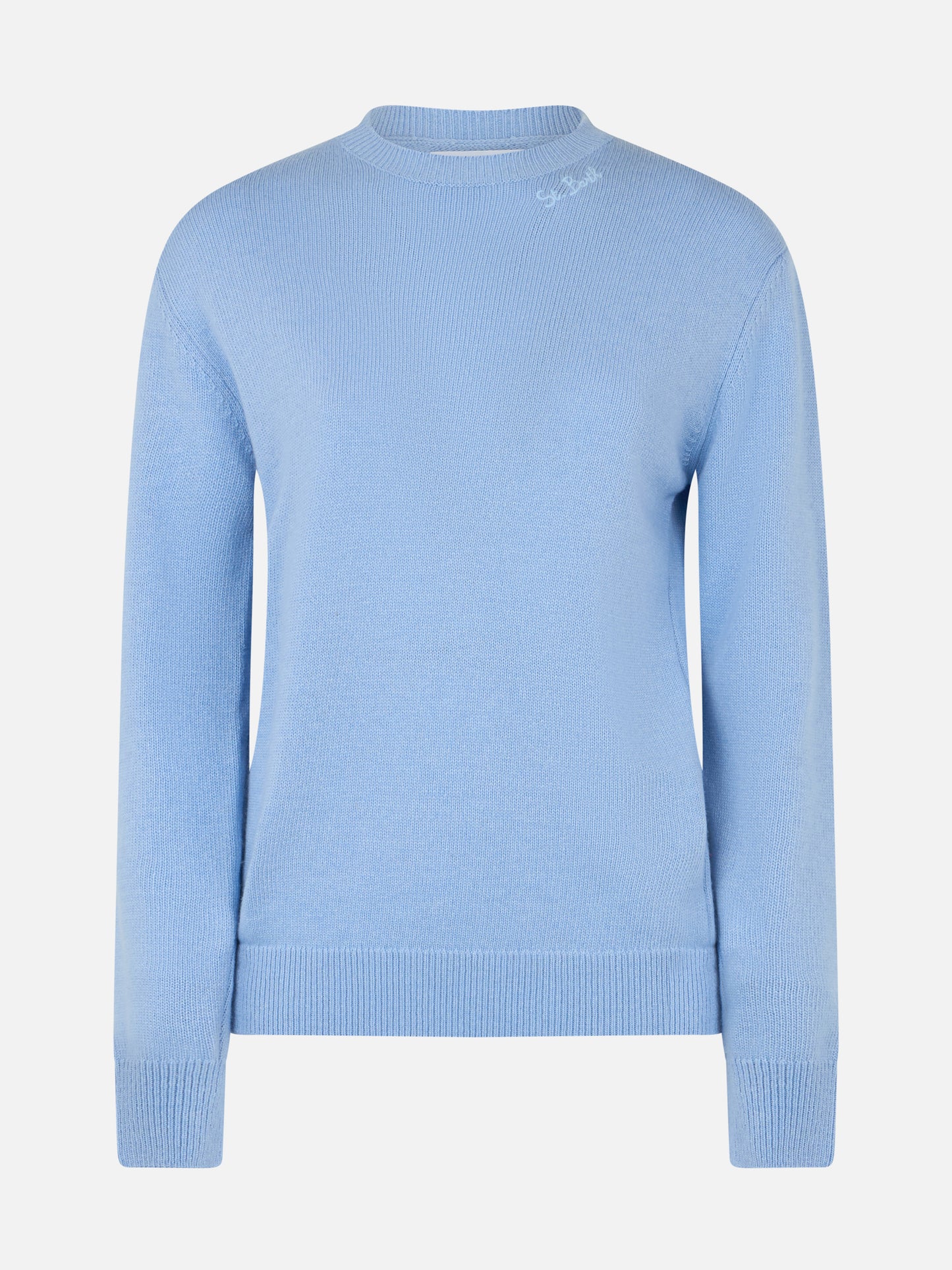 Hellblauer Damenpullover aus Kaschmirmischung Sorbonne