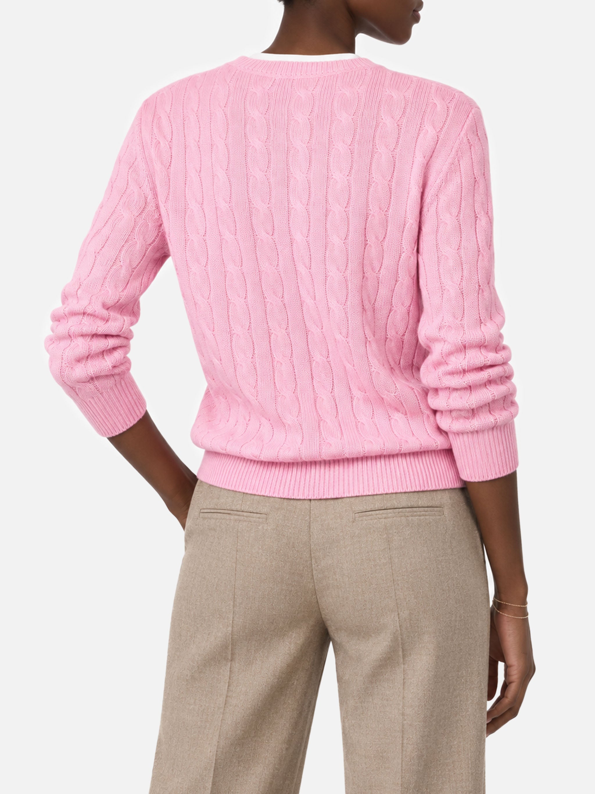 Pink Sorbonne cable knit sweater – MC2 Saint Barth