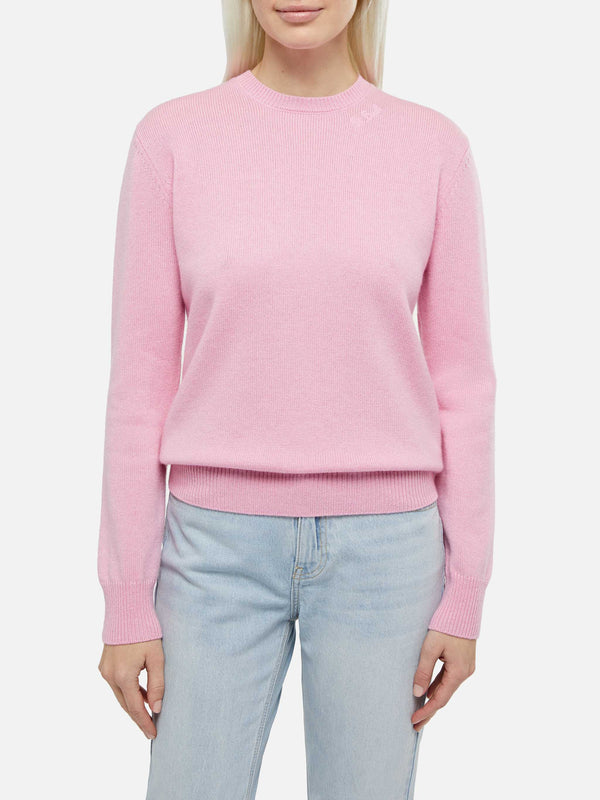 Woman pink cashmere blend sweater Sorbonne