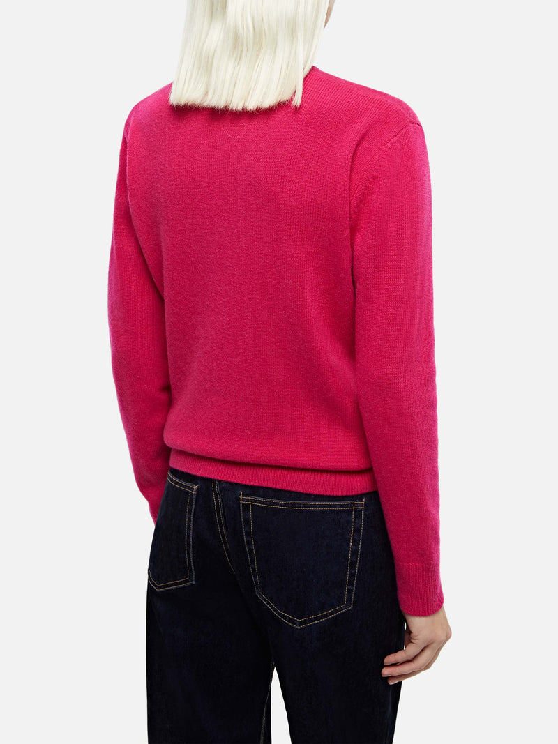 Woman cashmere blend fucsia sweater Sorbonne