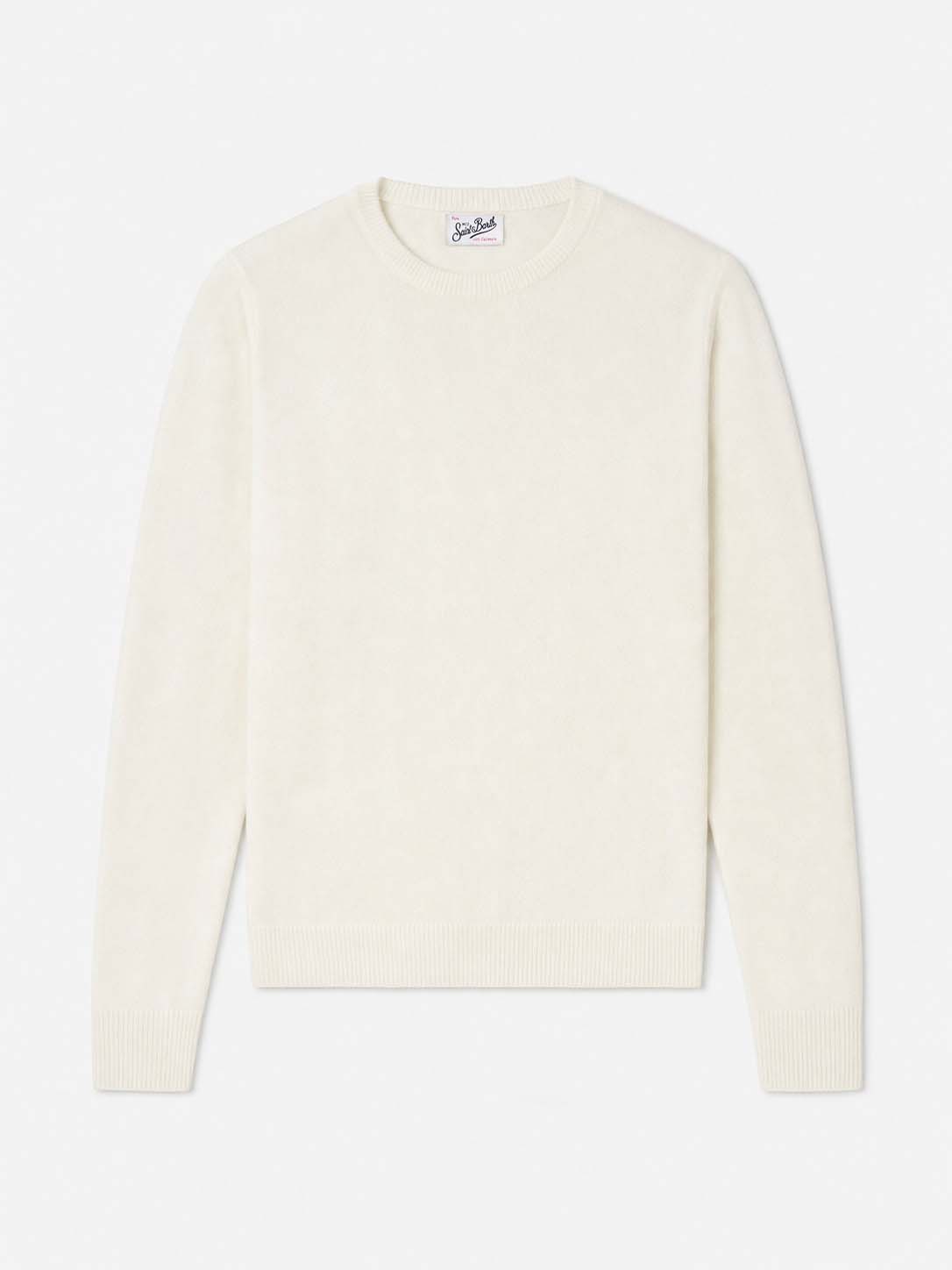 Jersey Sorbonne en 100% CASHMERE en blanco 