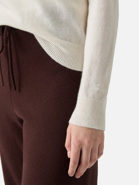 Weißer Pullover Sorbonne aus 100 % Kaschmir