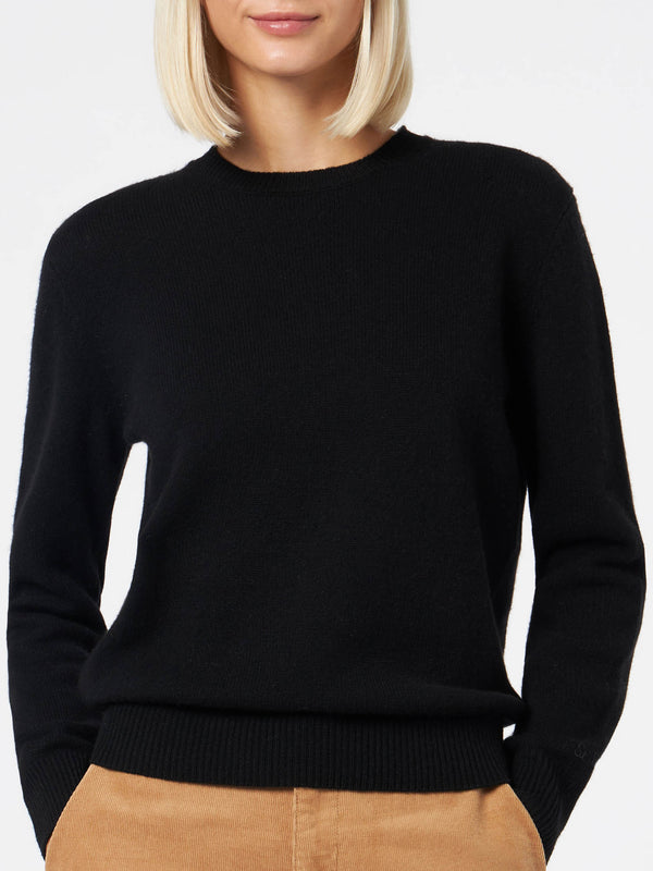 Woman black pure cashmere sweater Sorbonne