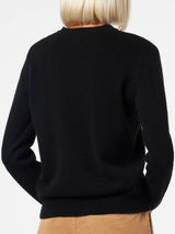 Maglione da donna in puro cashmere nero Sorbonne