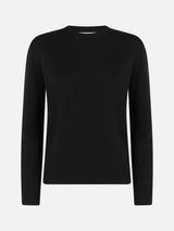 Maglione da donna in puro cashmere nero Sorbonne