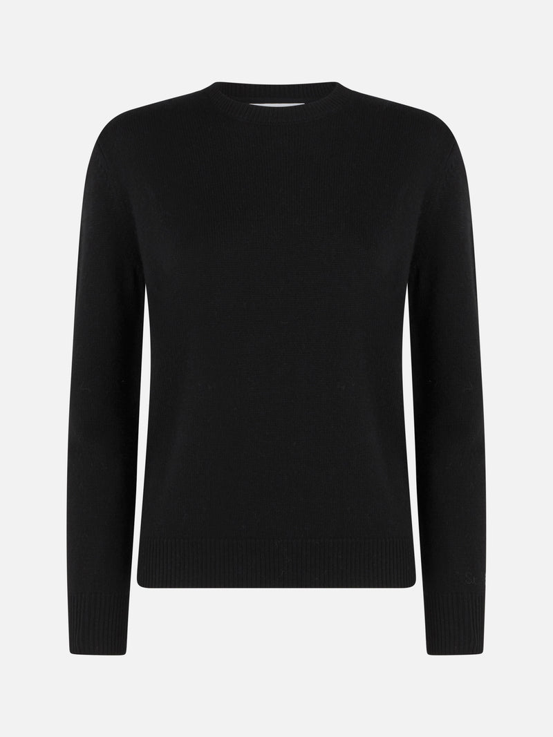 Maglione da donna in puro cashmere nero Sorbonne