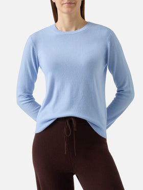 100% CASHMERE Sorbonne sweater in light blue