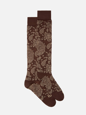Socks in cotton blend with paisley jacquard