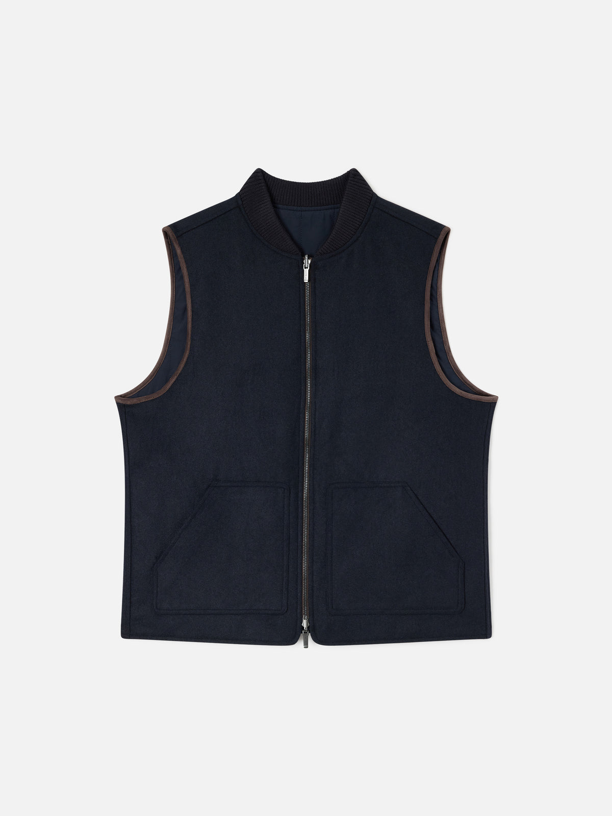 Gilet réversible Spencer en mélange de laine Navy blue 