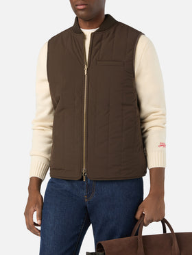 Military green Spencer wool blend reversible vest