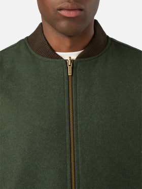 Military green Spencer wool blend reversible vest