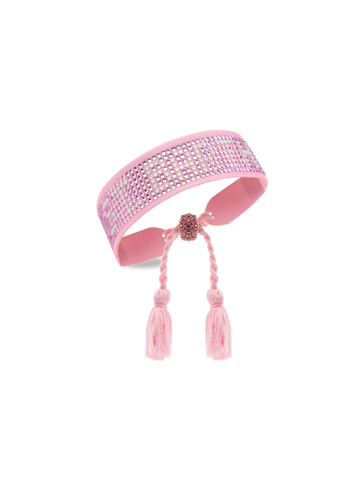 Rosa Strass-Armband mit St. Barth Schriftzug