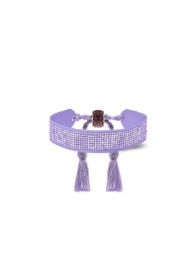 Braccialetto con strass lilla con scritta Saint Barth