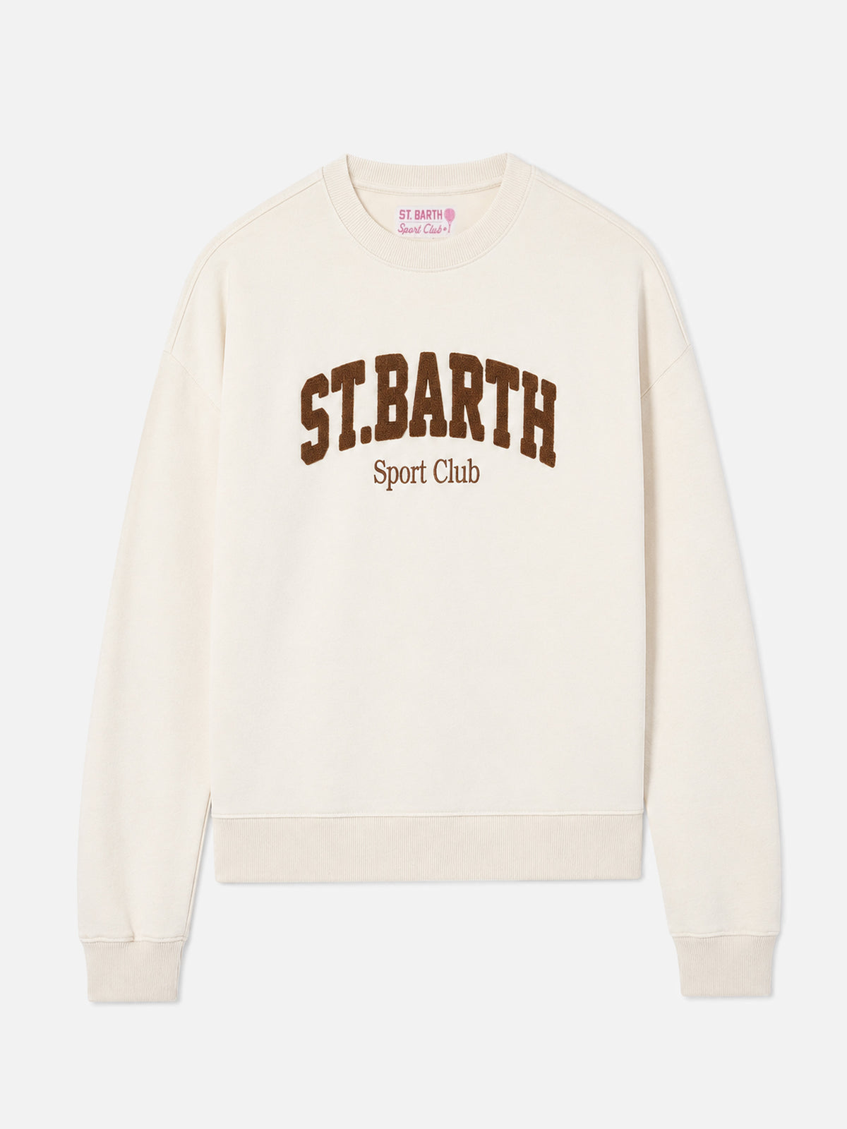 Sweatshirt Stardust crème avec logo en relief effet éponge et broderie Sport Club 