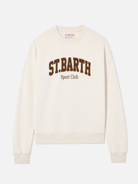 Sweatshirt Stardust crème avec logo en relief effet éponge et broderie Sport Club 