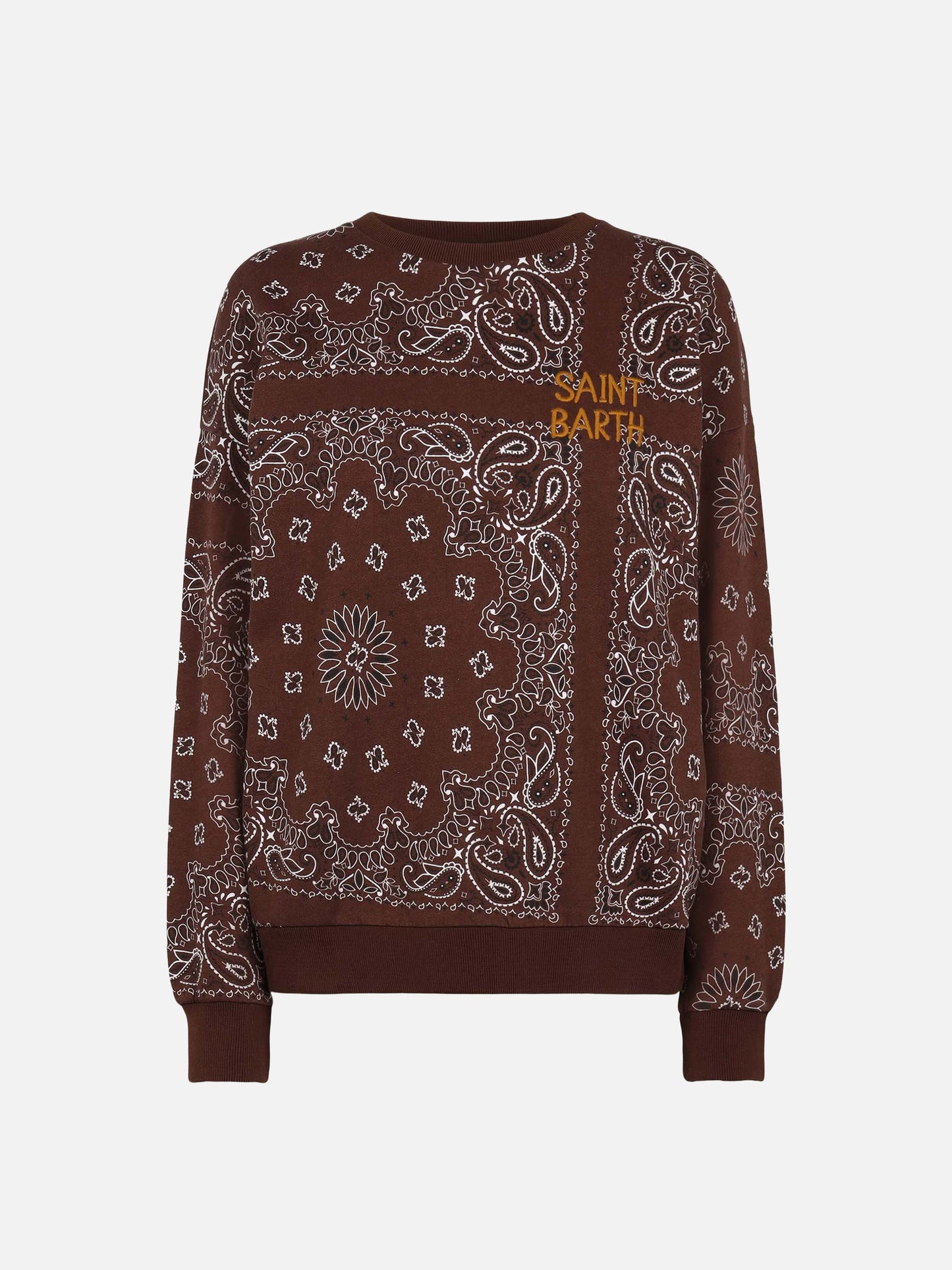 Brown Stardust cotton sweatshirt with bandana print