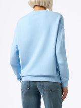 Light blue sweatshirt Stardust with St. Barth Beach Club print