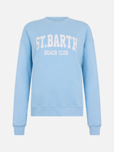 Light blue sweatshirt Stardust with St. Barth Beach Club print