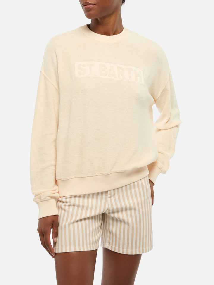 Stardust felpa in spugna di cotone beige