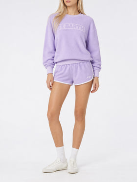 Sudadera de rizo de algodón lila Stardust 