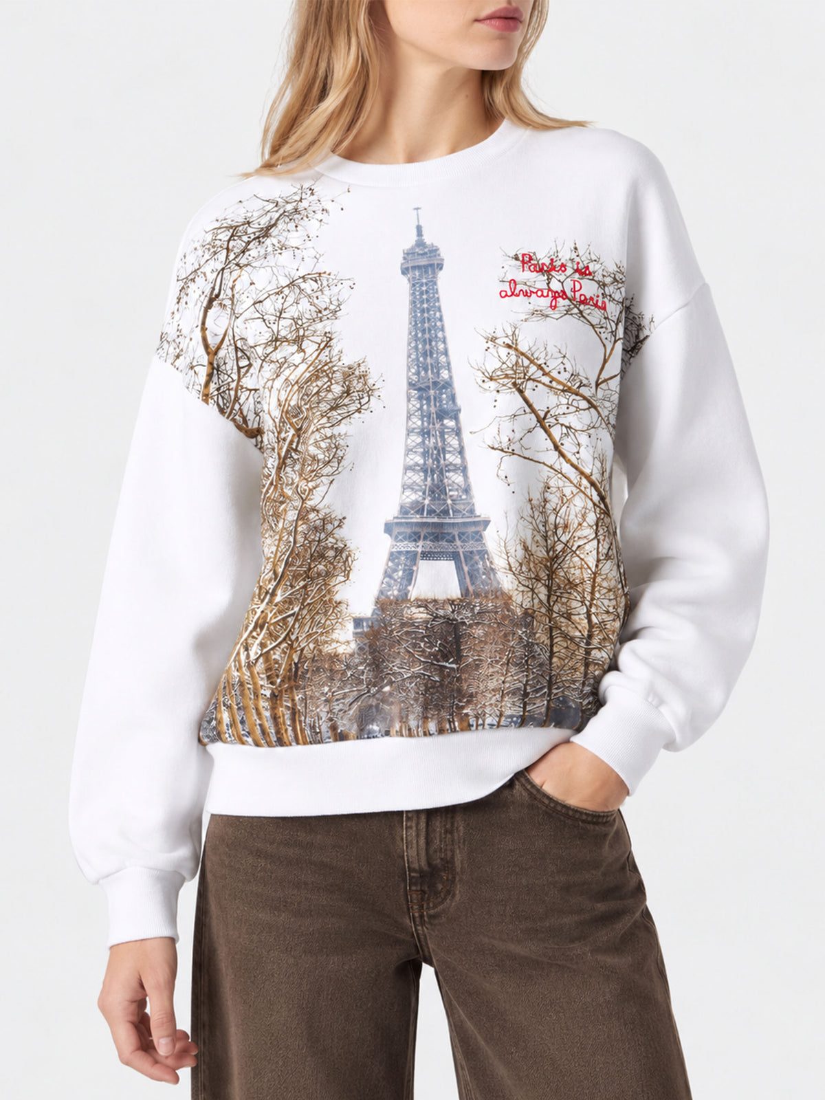 Sweatshirt Stardust avec imprimé Paris et broderie 