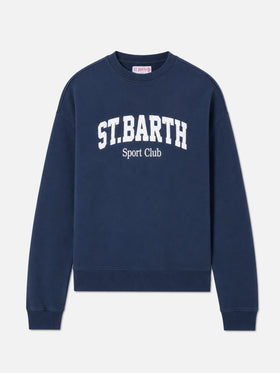 Sudadera de algodón Stardust en azul con estampado St. Barth Sport Club 