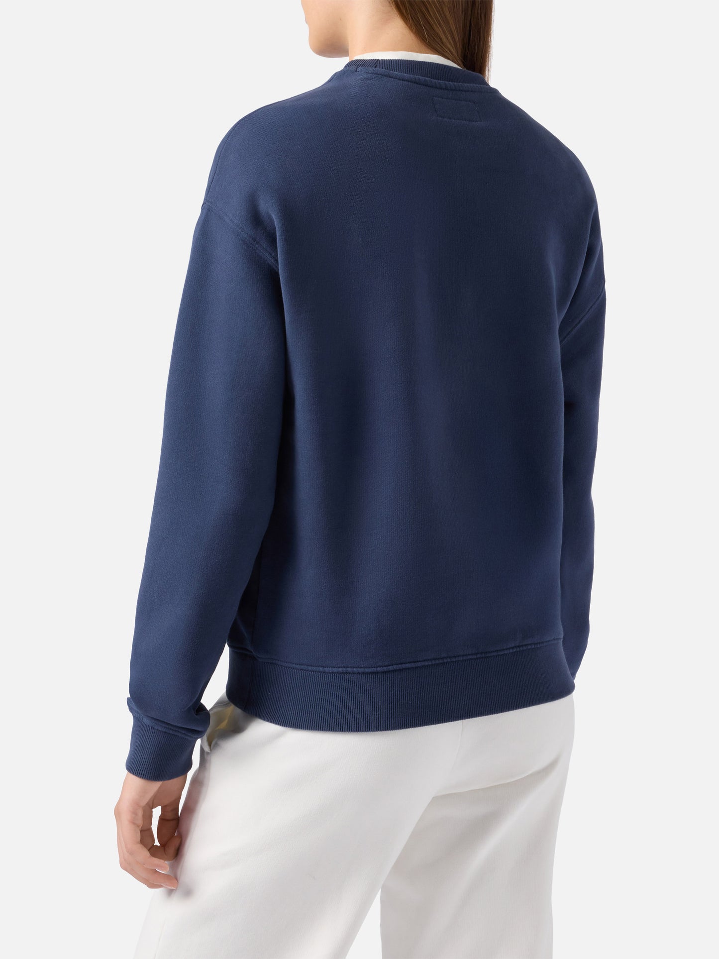 Felpa Stardust in cotone blu con stampa St. Barth sport club