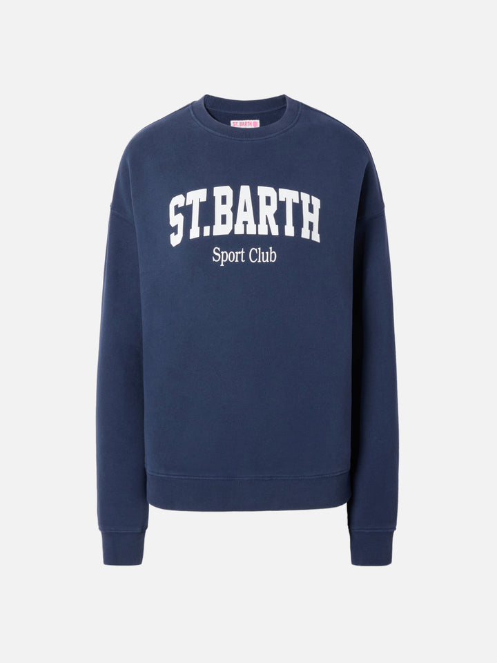 Stardust cotton sweatshirt in blue with St. Barth Sport Club print