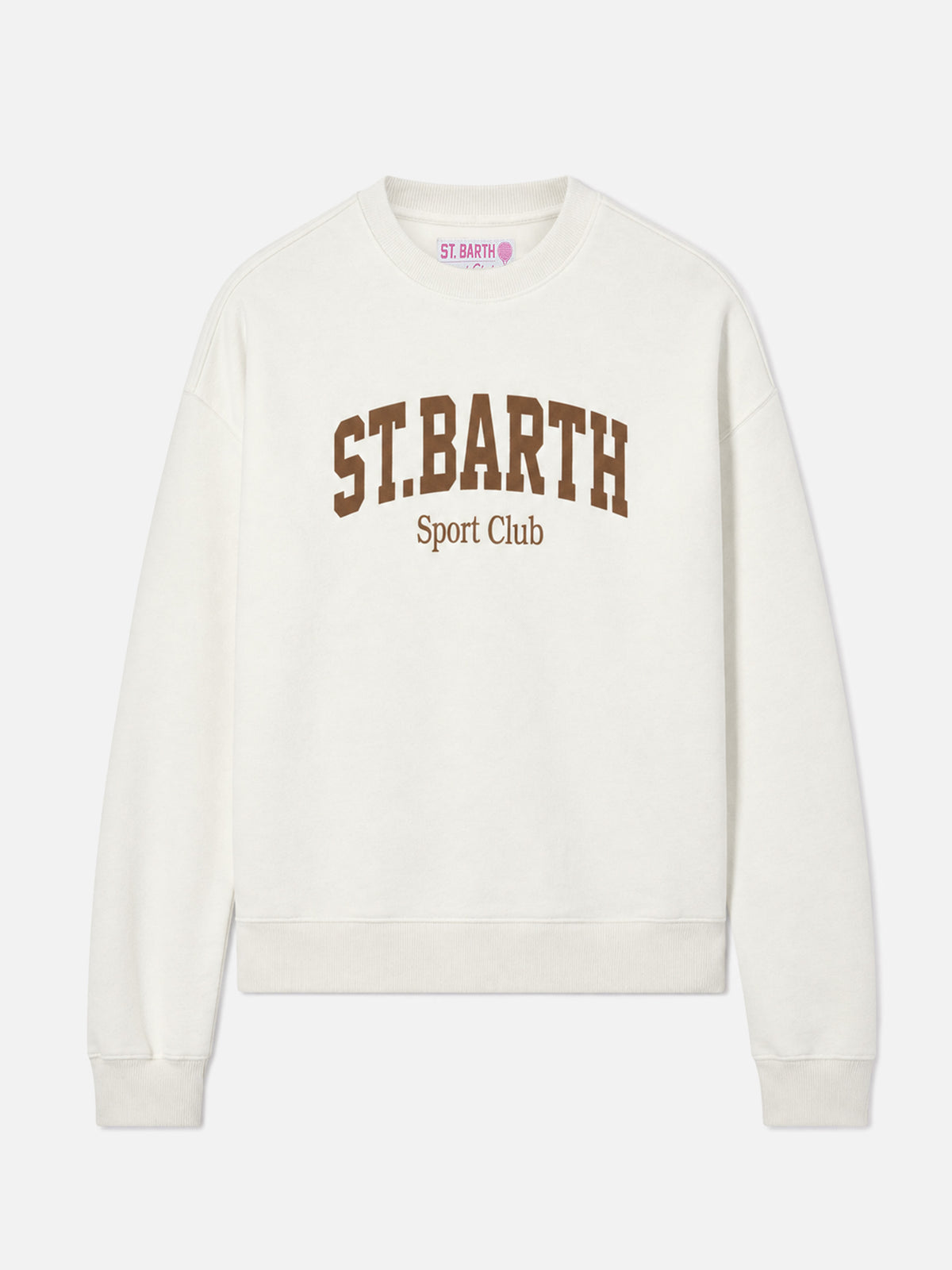 Sweat-shirt en coton Stardust blanc avec imprimé floqué St. Barth Sport Club 