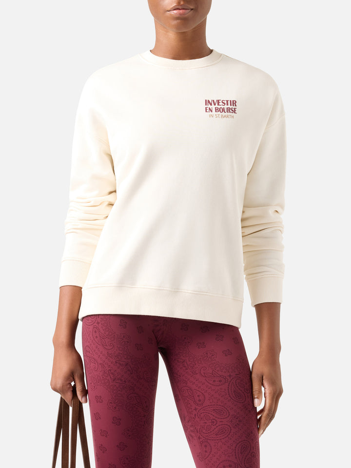 Off white Stardust sweatshirt with Investir En Bourse print