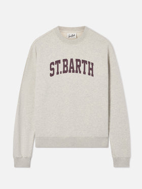 Sweat-shirt ras-du-cou Stardust en coton gris avec imprimé St. Barth 