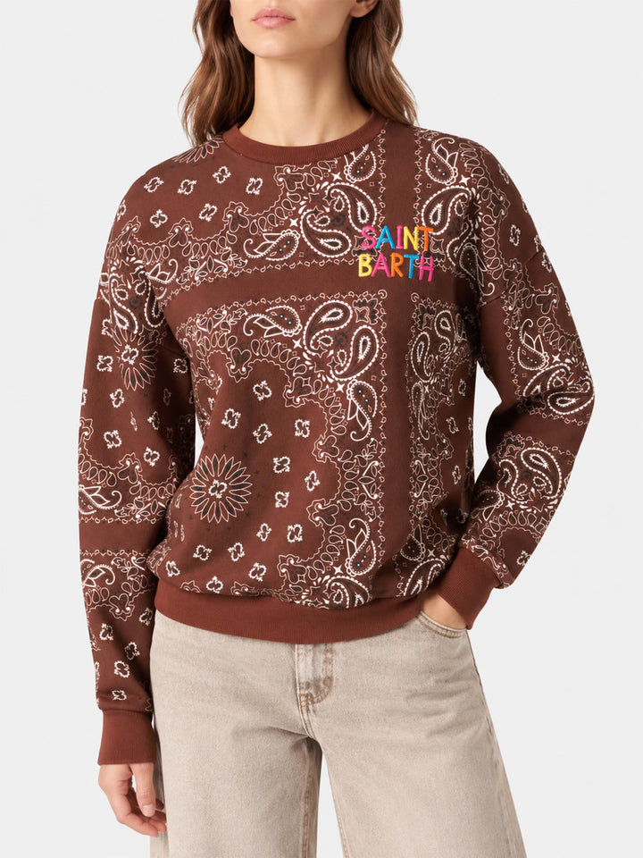 Sweatshirt Brown Stardust avec imprimé bandana 