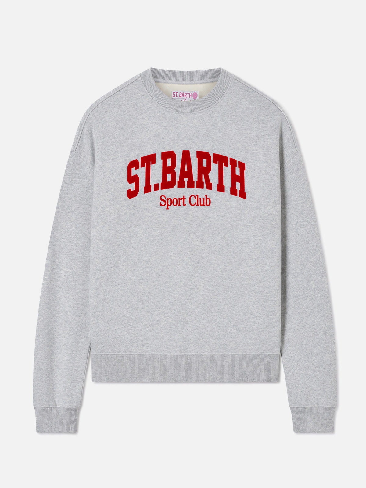 Felpa Stardust in cotone grigio con stampa flock St. Barth sport club