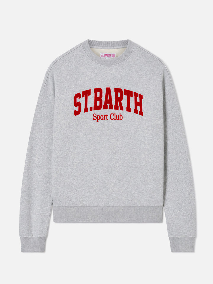 Sudadera de algodón Stardust en gris con estampado flock St. Barth Sport Club 