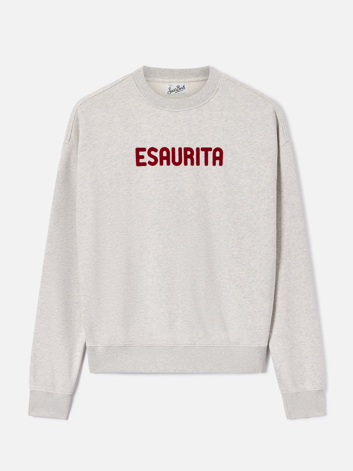 Sudadera Grey Stardust con estampado flocado Esaurita 