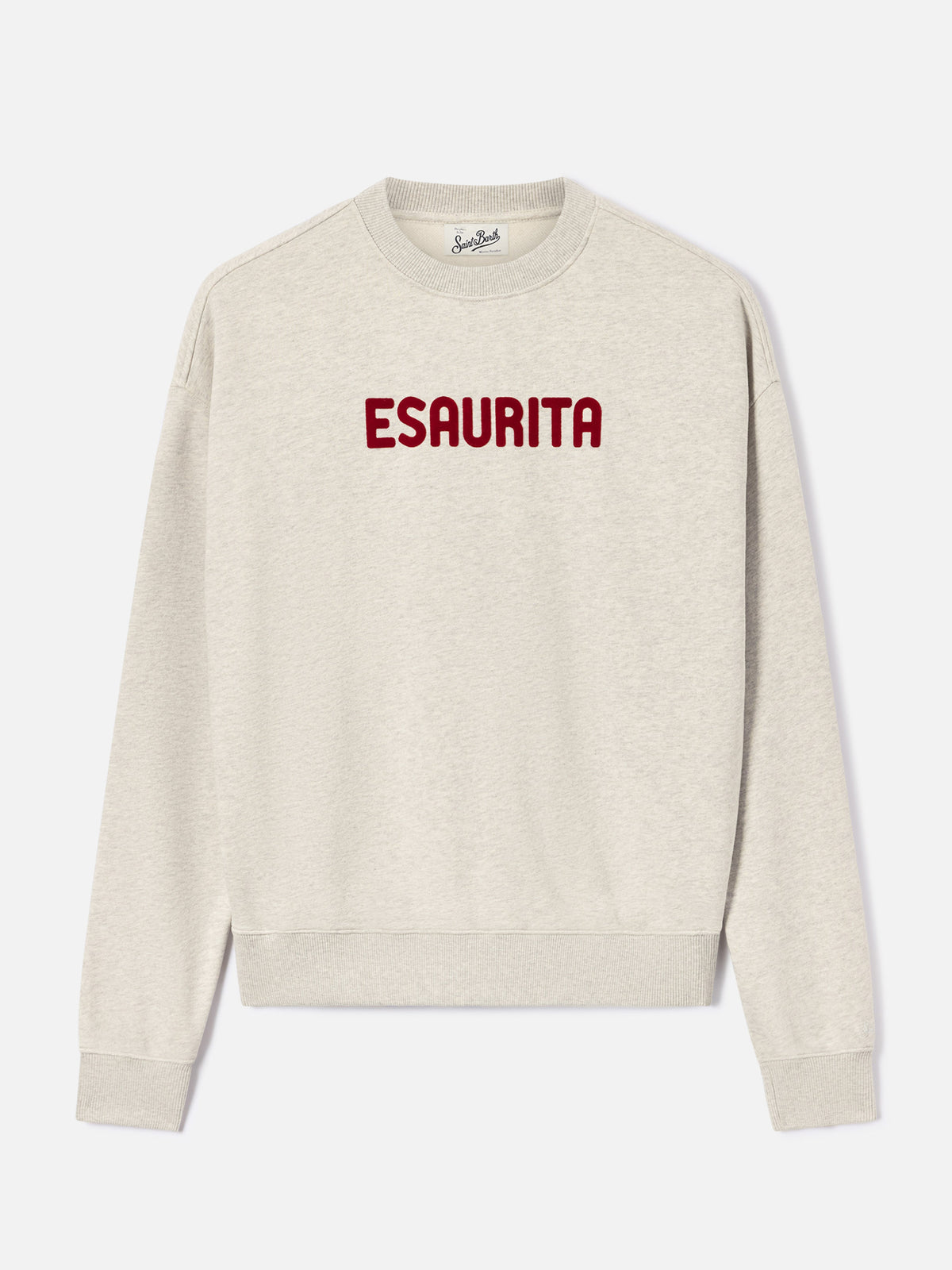 Graues Stardust-Sweatshirt mit Esaurita-Flockprint 