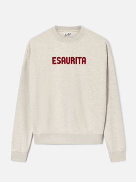 Graues Stardust-Sweatshirt mit Esaurita-Flockprint 