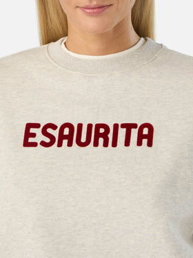 Graues Stardust-Sweatshirt mit Esaurita-Flockprint 