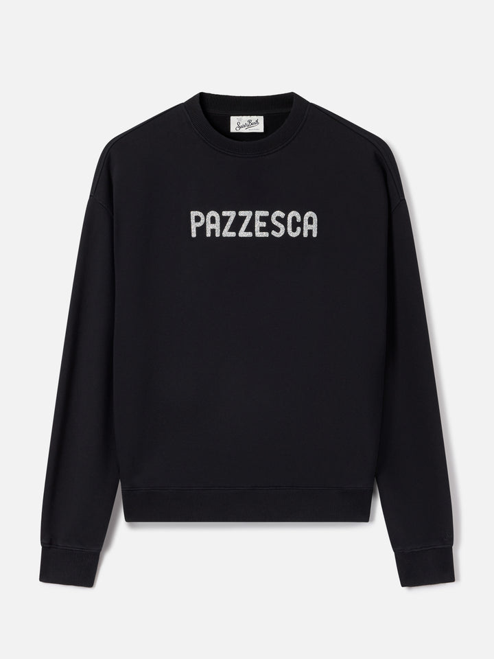 Sudadera Black Stardust con estampado glitter Pazzesca 