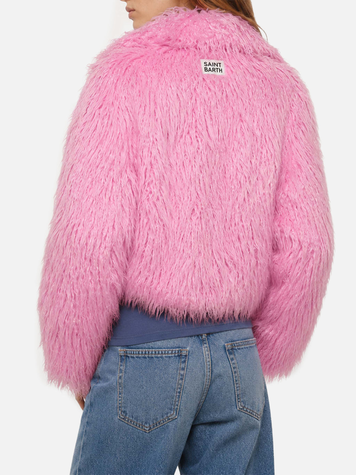 Pink furry short jacket Sully